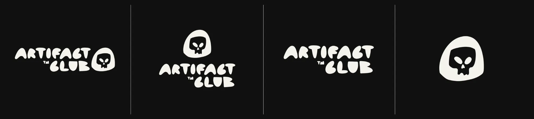 Artifact Club logo lockups on dark background