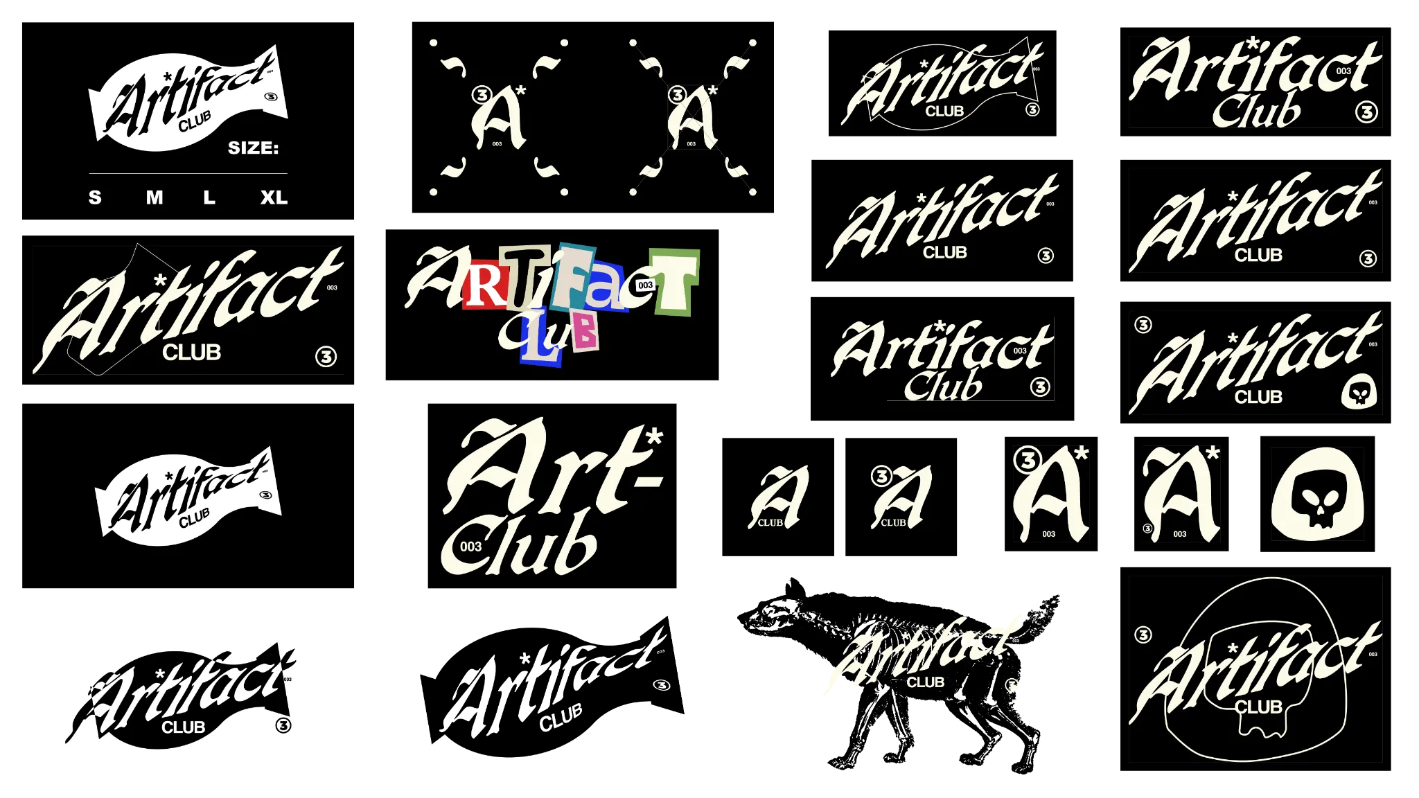 Artifact Club exploration sheet with multiple logo routes