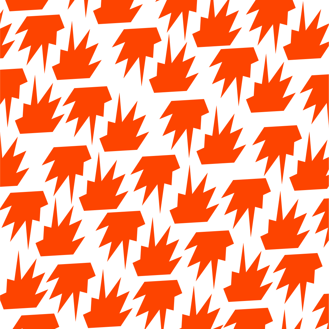 Battle Forged orange pattern on warm off-white