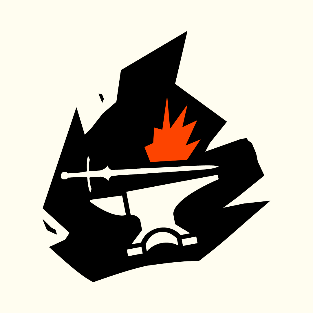 Battle Forged symbol on warm off-white background