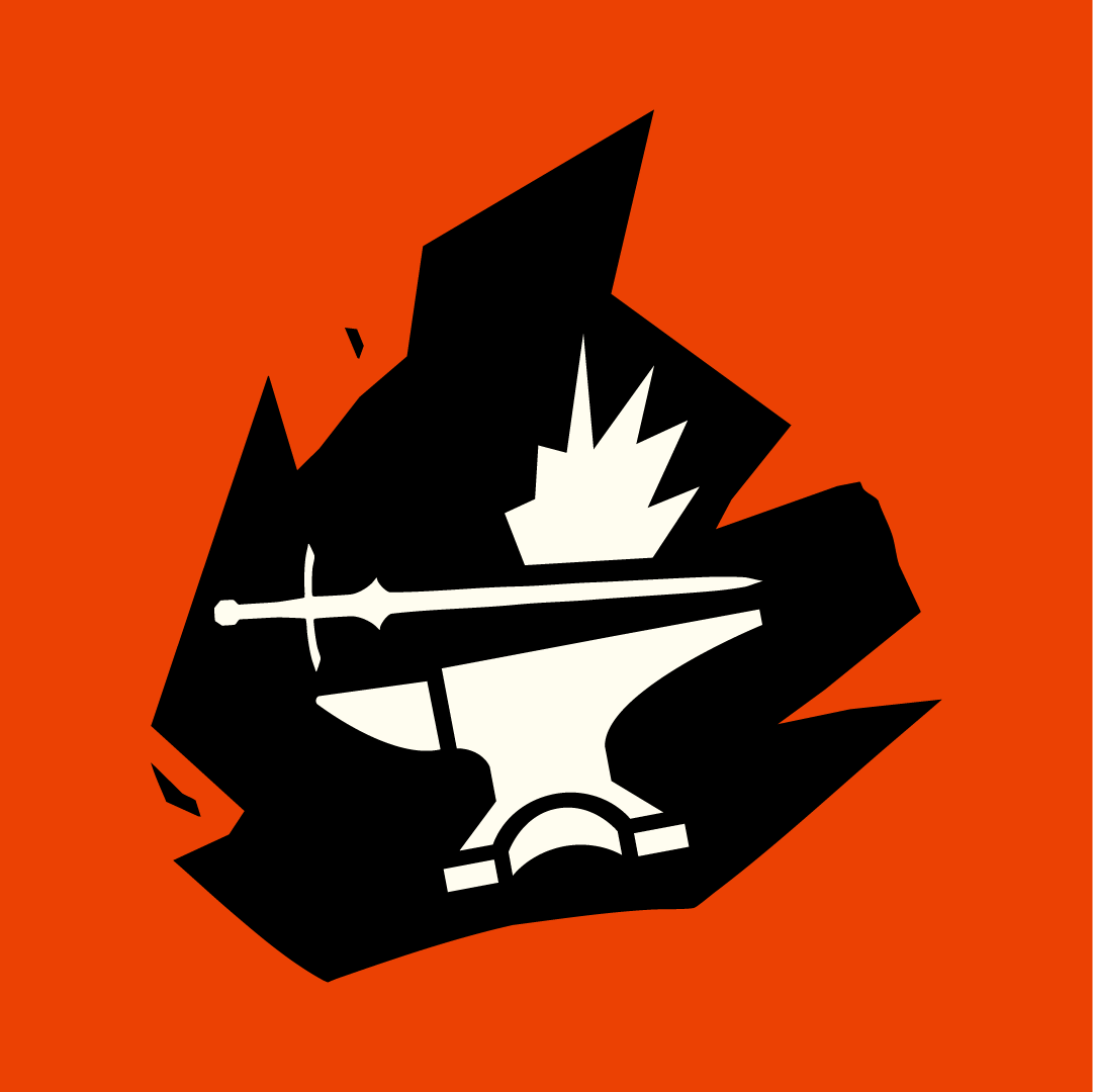Battle Forged symbol on orange background