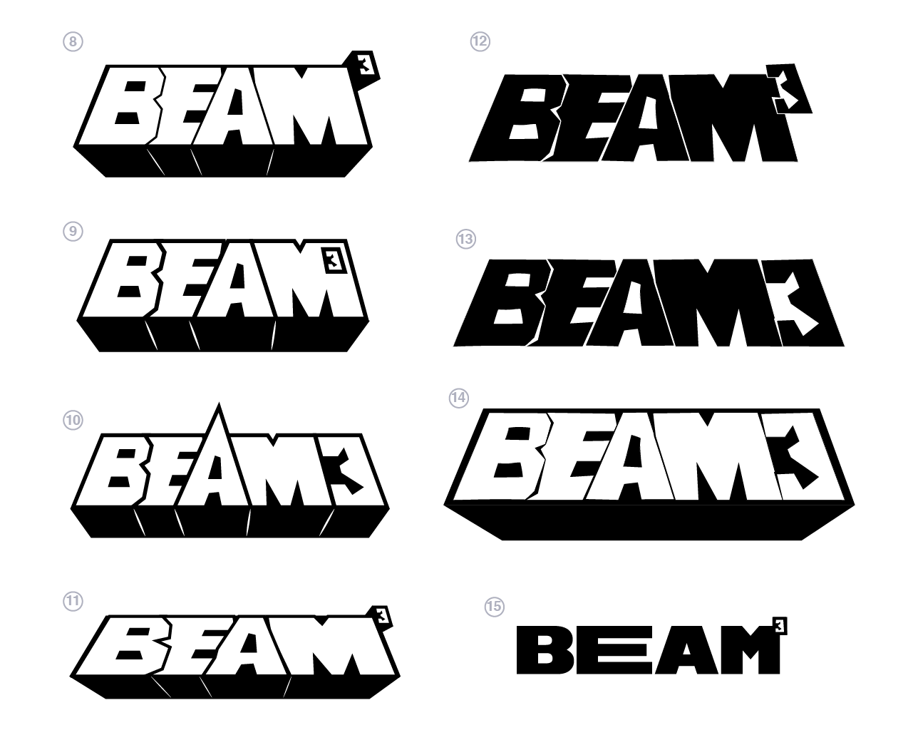 Beam Cubed early logo designs two