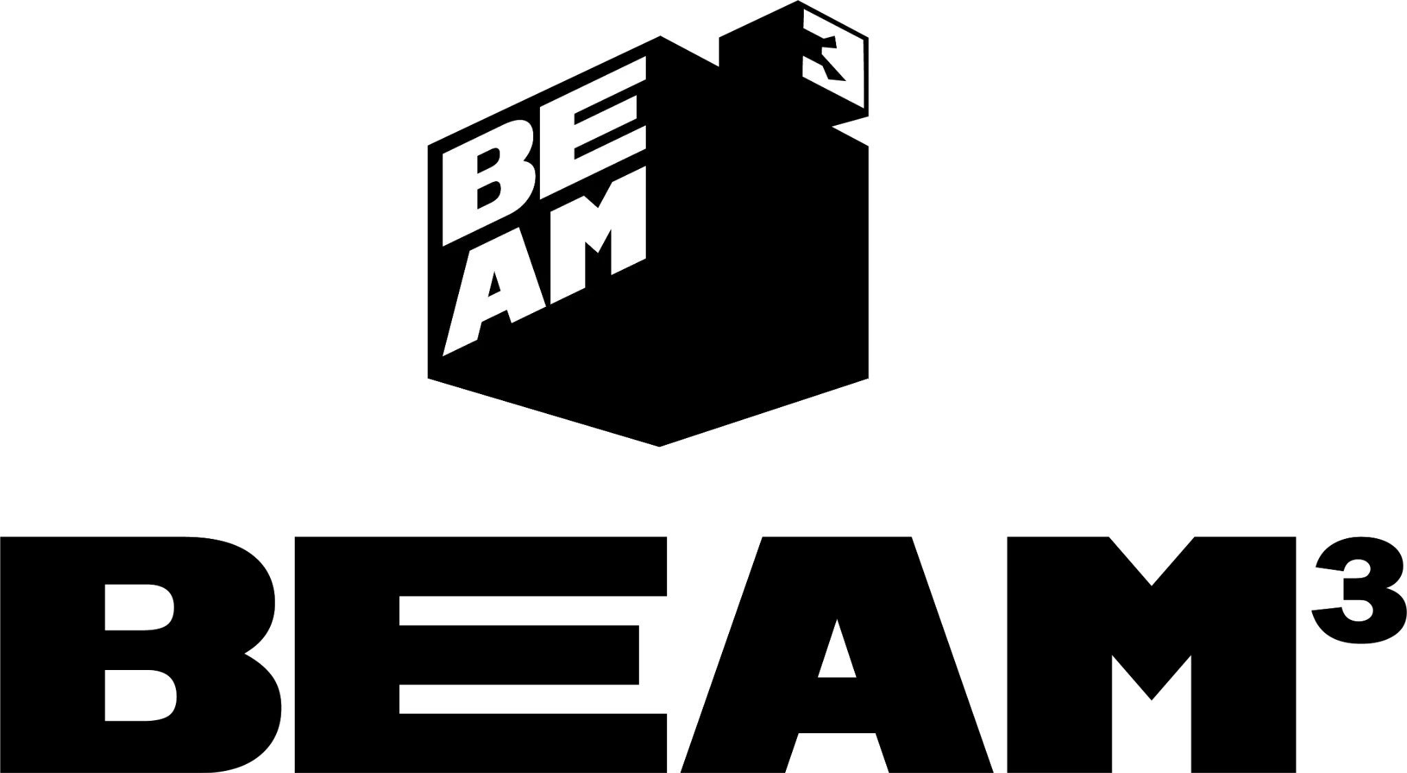 Beam Cubed combination logo in black