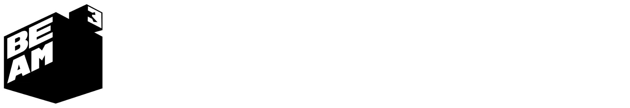 Final horizontal Beam Cubed logo in white