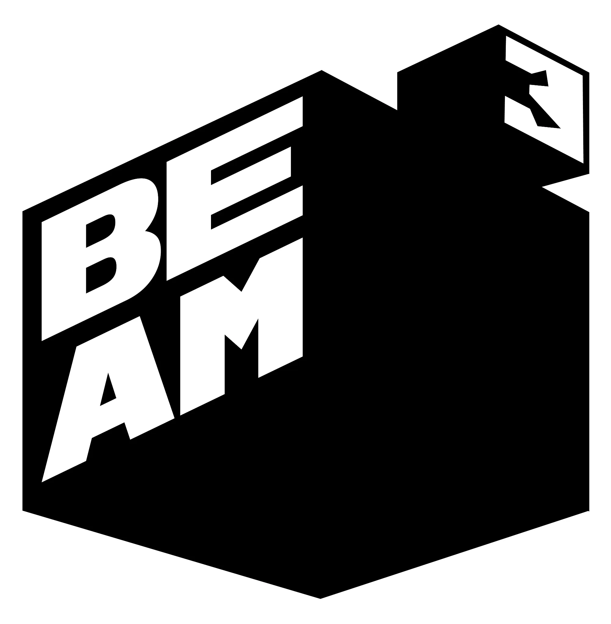 Beam Cubed cube symbol in white