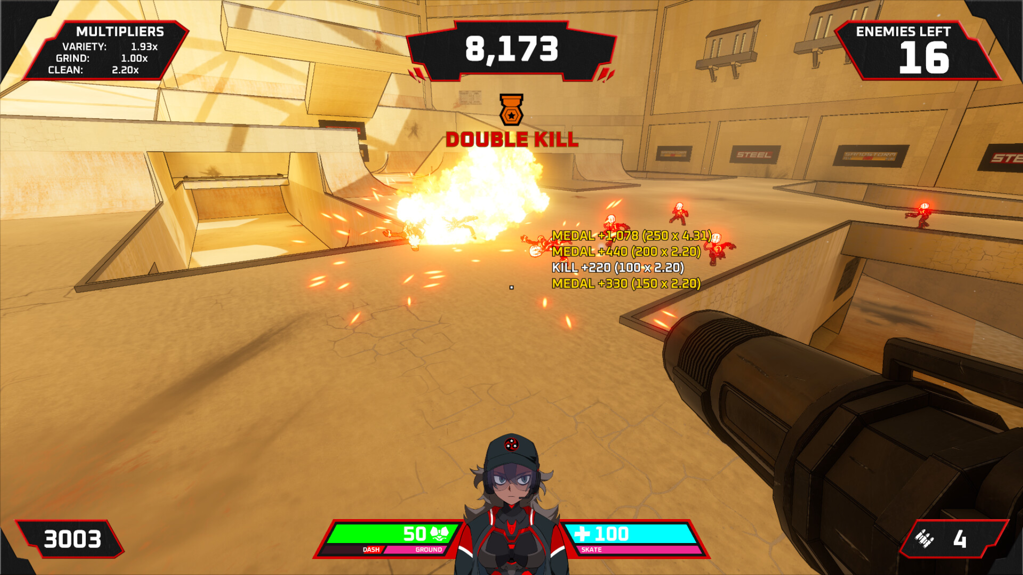 FIRESTARTERS gameplay screenshot with full HUD visible during combat