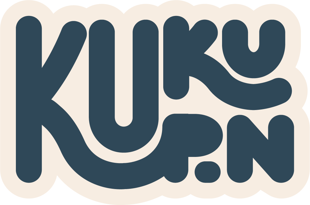 Dark Kukupin stacked logo on cream background