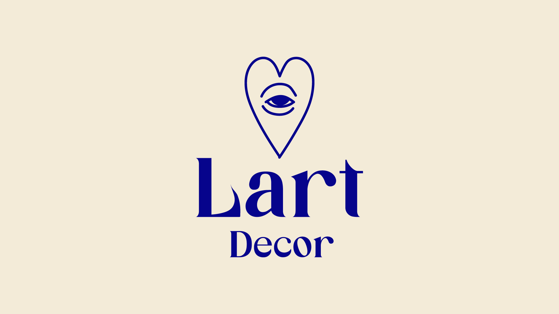 Final stacked Lart Decor logo in ultramarine on eggshell