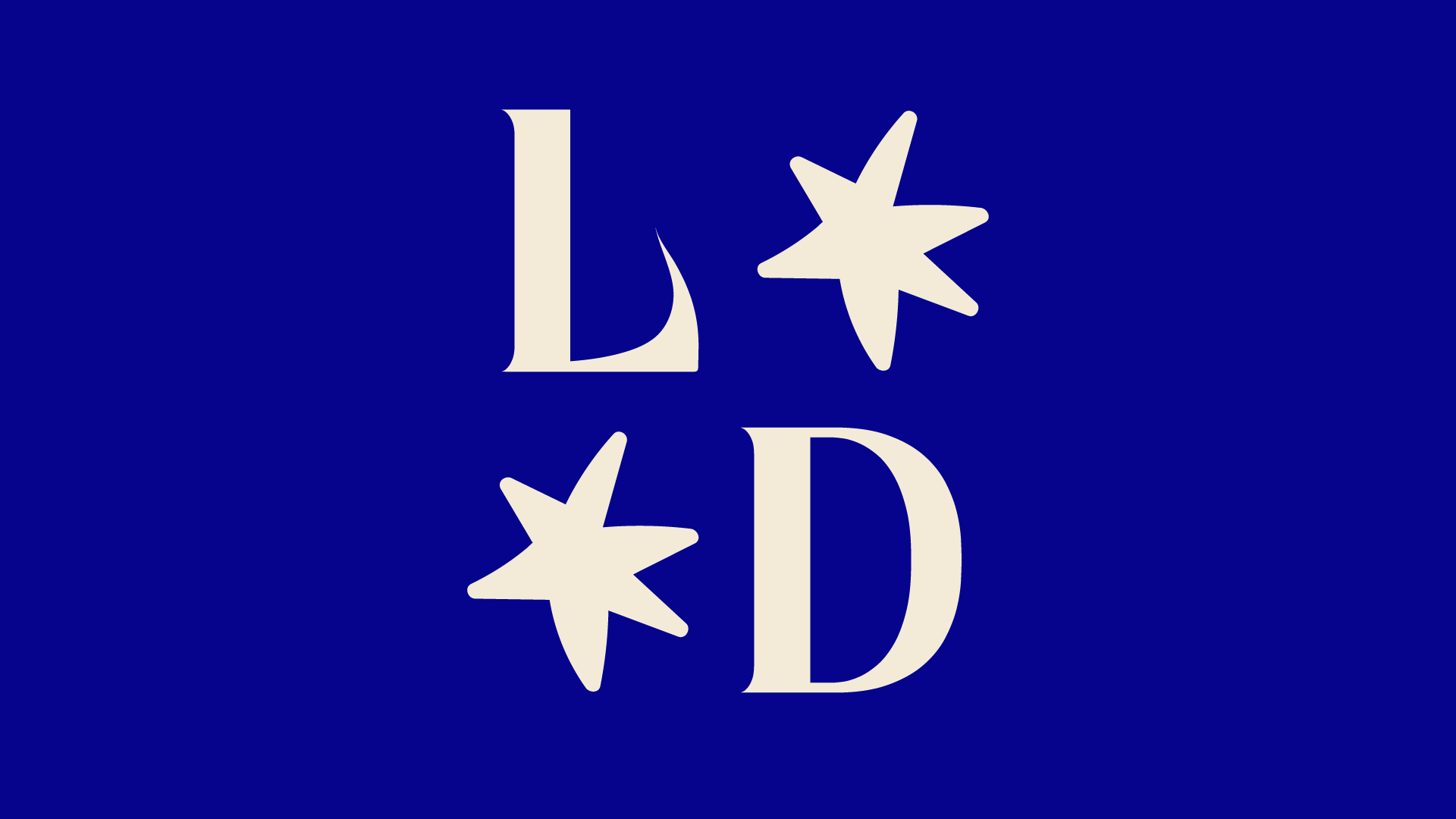 Lart Decor monogram in eggshell on ultramarine