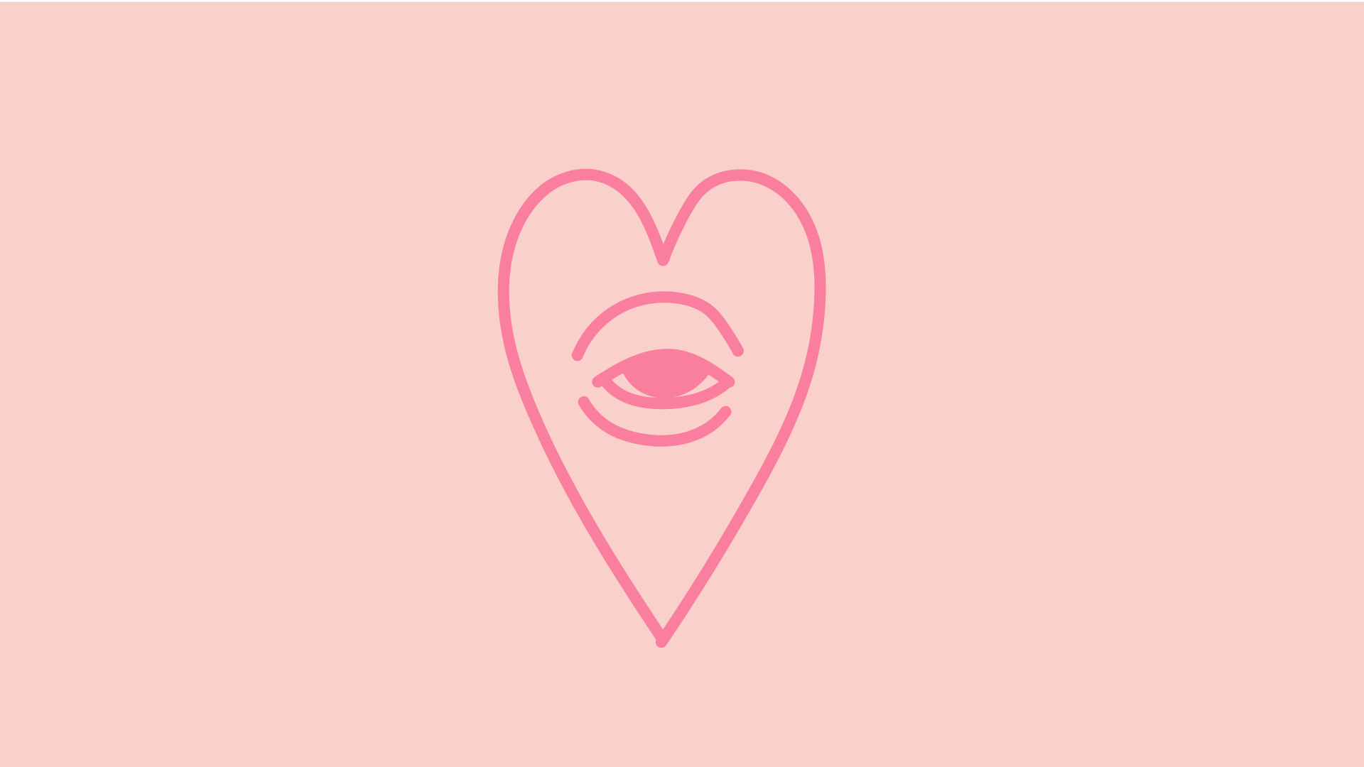 Lart Decor heart and eye symbol on pale dogwood
