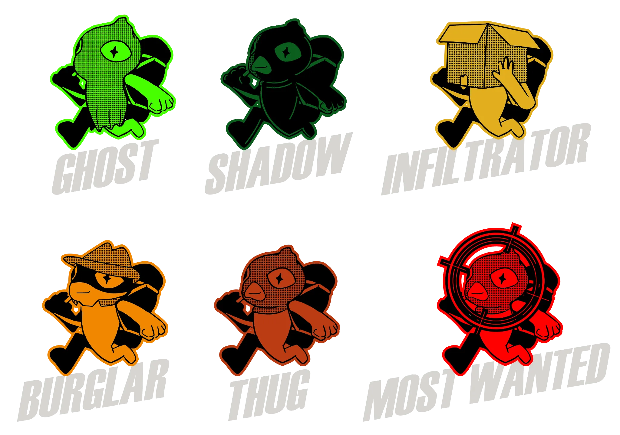 Character and logo variation exploration for Time Loot