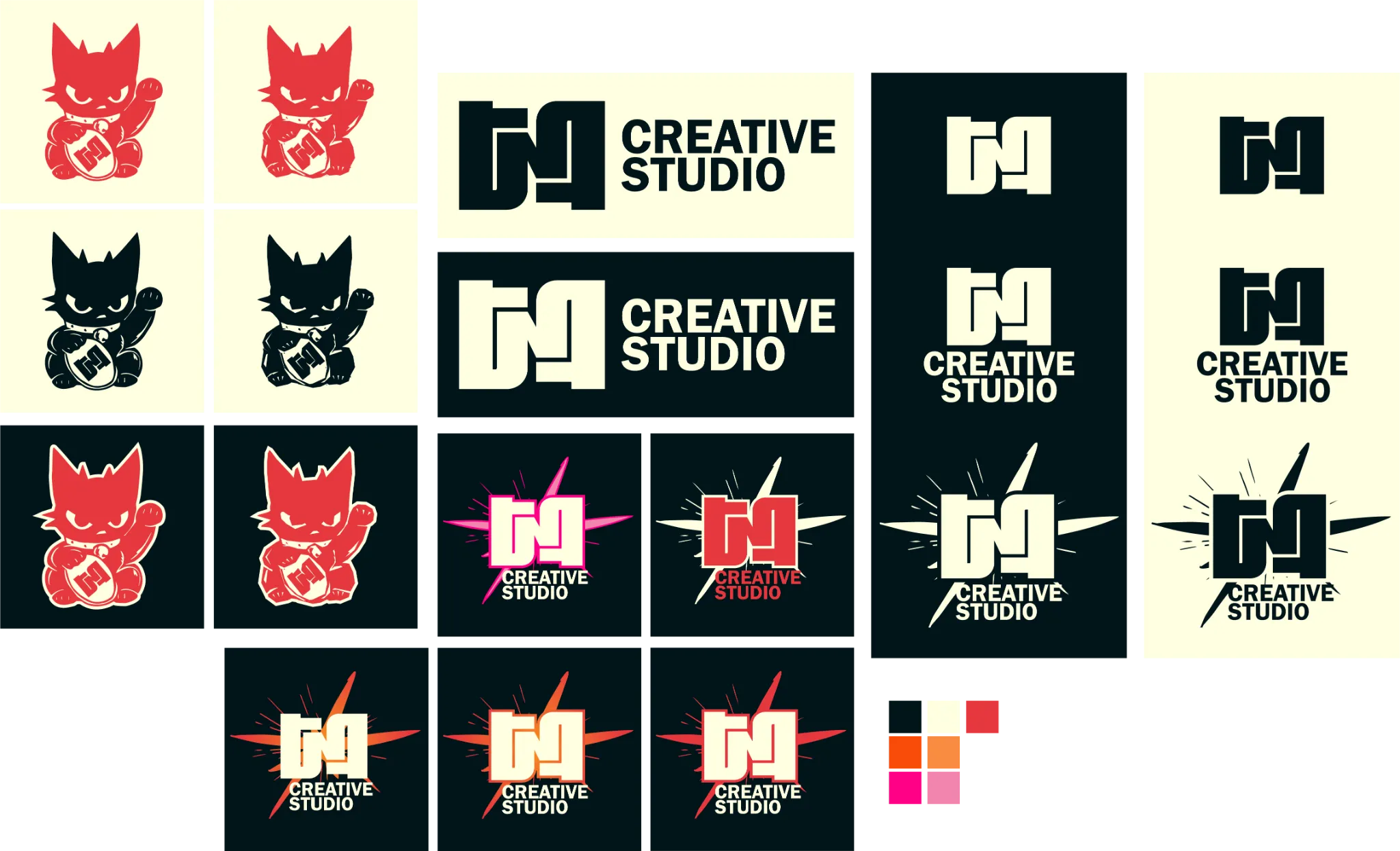 Final TNT Creative Studio branding system overview